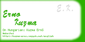 erno kuzma business card